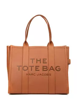 Большая коричневая женская кожаная сумка-тоут Marc Jacobs