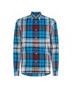 Большая рубашка в клетку тартан Tommy Hilfiger, мультиколор