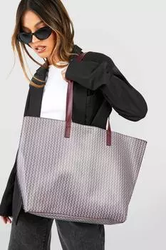 Большая сумка с монограммой boohoo, красный
