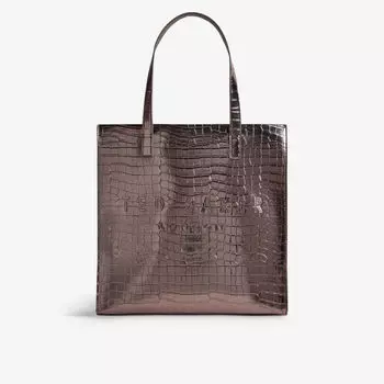 Большая сумка-шоппер Croccon из искусственной кожи Ted Baker, бронзовый