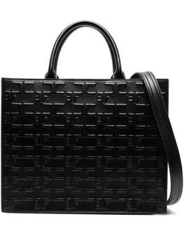 Большая сумка-тоут Bold с монограммой Elisabetta Franchi, черный