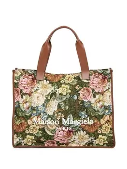 Большая сумка-тоут Maison Margiela с цветочным принтом, зеленый