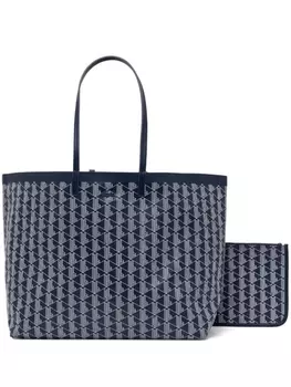 Большая сумка-тоут с монограммой Zely от Lacoste, синий