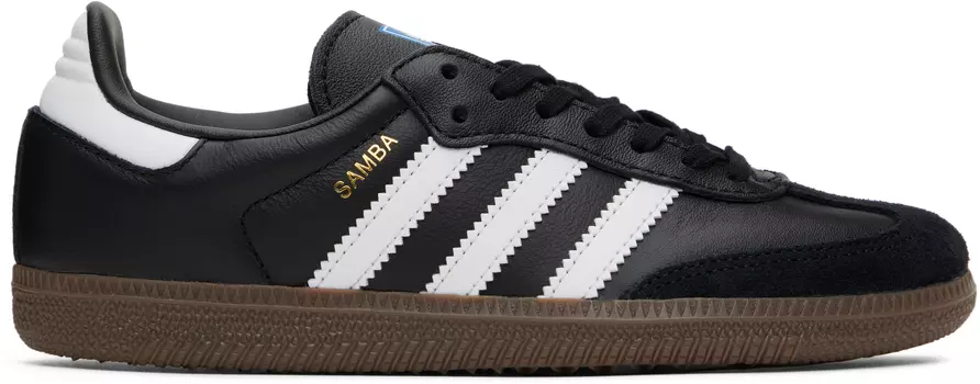Большие детские черно-белые кроссовки Samba OG Adidas Kids