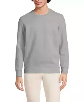Большие и высокие размеры: толстовка Serious Sweats с длинным рукавом Lands' End, серый