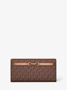 Большой фирменный кошелек с логотипом Carson Michael Kors, коричневый