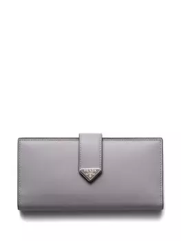 Большой кожаный кошелек Prada, фиолетовый