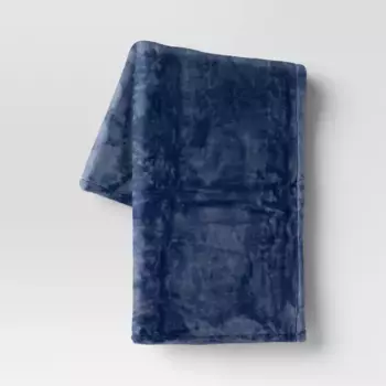Большой плед Primalush Throw Blanket Cream - Threshold, цвет Blue