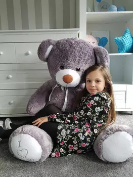 Большой плюшевый мишка XXL 160см - СЕРЫЙ И БЕЛЫЙ Odol-Plusz