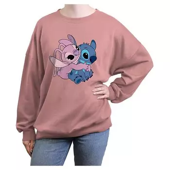 Большой пуловер с рисунком Disney's Lilo & Stitch Angel Hugging Stitch Juniors, цвет Desert Pink