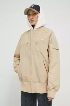 Бомбер adidas Originals, бежевый