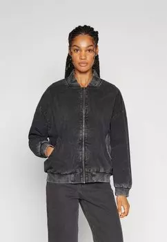 Бомбер Chaquetas ONLY ONLDREW OVERSIZED ACID BOMBER OTW, цвет black detail:washed