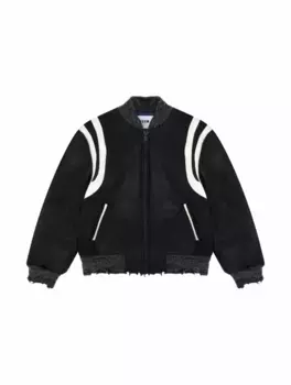 Бомбер из эко кожи MSGM, черный