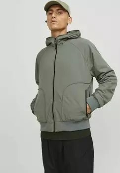 Бомбер Jack & Jones, зеленая агава