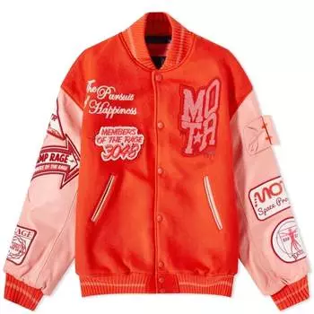 Бомбер Members Of The Rage Wool Leather Varsity, красный