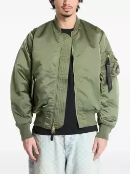 Бомбер на молнии Alpha Industries, зеленый