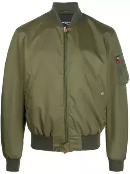 Бомбер на молнии Kiton, зеленый