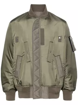Бомбер на молнии sacai, зеленый