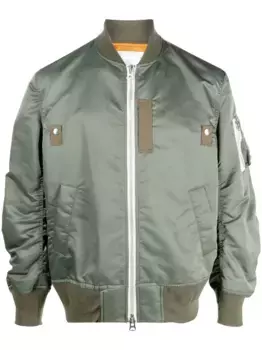 Бомбер на молнии SACAI, зеленый