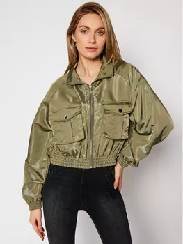 Бомбер обычного кроя Guess, зеленый