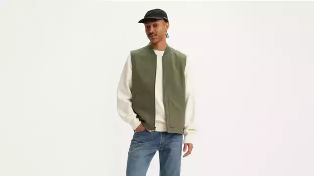 Бомбер с худи и мягкой оболочкой Levi's, зеленый