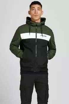 Бомбер с капюшоном Jack & Jones, черный