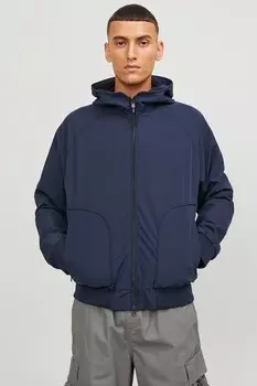 Бомбер с капюшоном Jack & Jones, синий