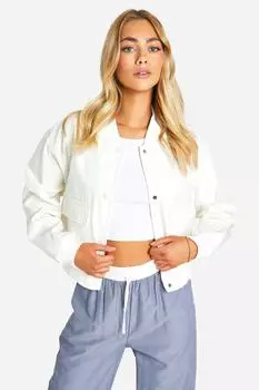Бомбер с карманами boohoo, белый