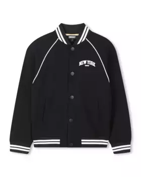 Бомбер с кнопками и задним логотипом DKNY, чёрный