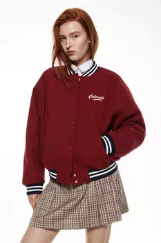 Бомбер с мотивом H&M, красный