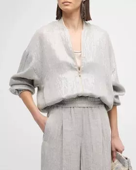 Бомбер с пайетками Brunello Cucinelli, цвет C1010 Grey