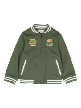 Бомбер с вышивкой Stella McCartney Kids, зеленый