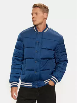 Бомбер стандартного кроя Guess, синий