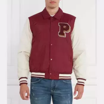 Бомбер стандартного кроя Pepe Jeans London, бургунди