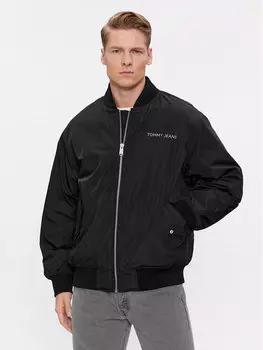 Бомбер стандартного кроя Tommy Jeans, черный
