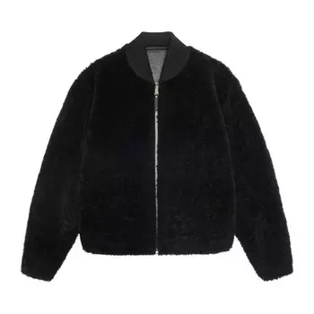 Бомбер Stussy Shearling Reversible Bomber, черный