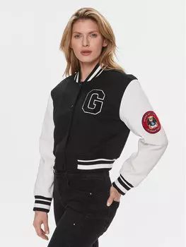 Бомбер свободного кроя Guess, черный