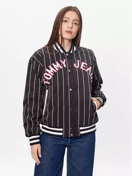 Бомбер свободного кроя Tommy Jeans, черный