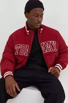 Бомбер Tommy Jeans, бордовый