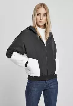Бомбер Urban Classics, цвет Black/White