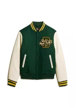 Бомбер VARSITY Superdry, зеленый