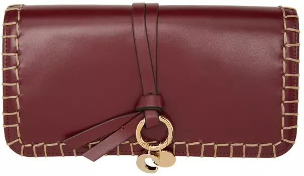 Бордовый длинный бумажник Alphabet Chloé
