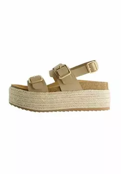 Босоножки на платформе Bershka, бежевые