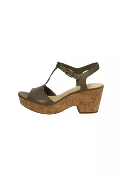 Босоножки на платформе Clarks, зеленый