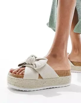 Босоножки на плоской подошве с бантом ASOS DESIGN