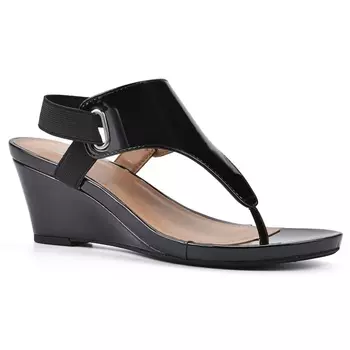 Босоножки на танкетке All dres от White Mountain, black patent