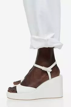 Босоножки на танкетке H&M, белый