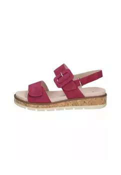 Босоножки на танкетке Platform sandals Caprice, неоново-розовый