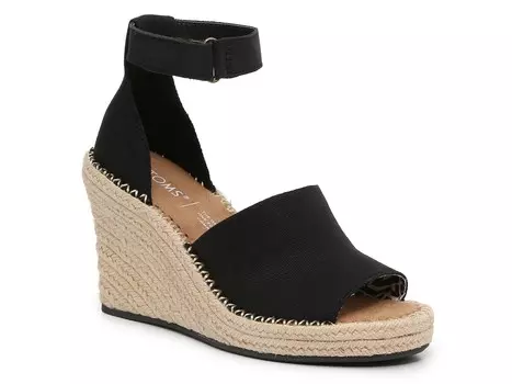 Босоножки Toms Marisol Espadrille на танкетке, черный