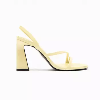 Босоножки Zara Strappy Block Heel, ванильный